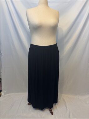 Kathy Ireland Plus Black High-Waist Flowy Maxi Skirt Plus Size 2X